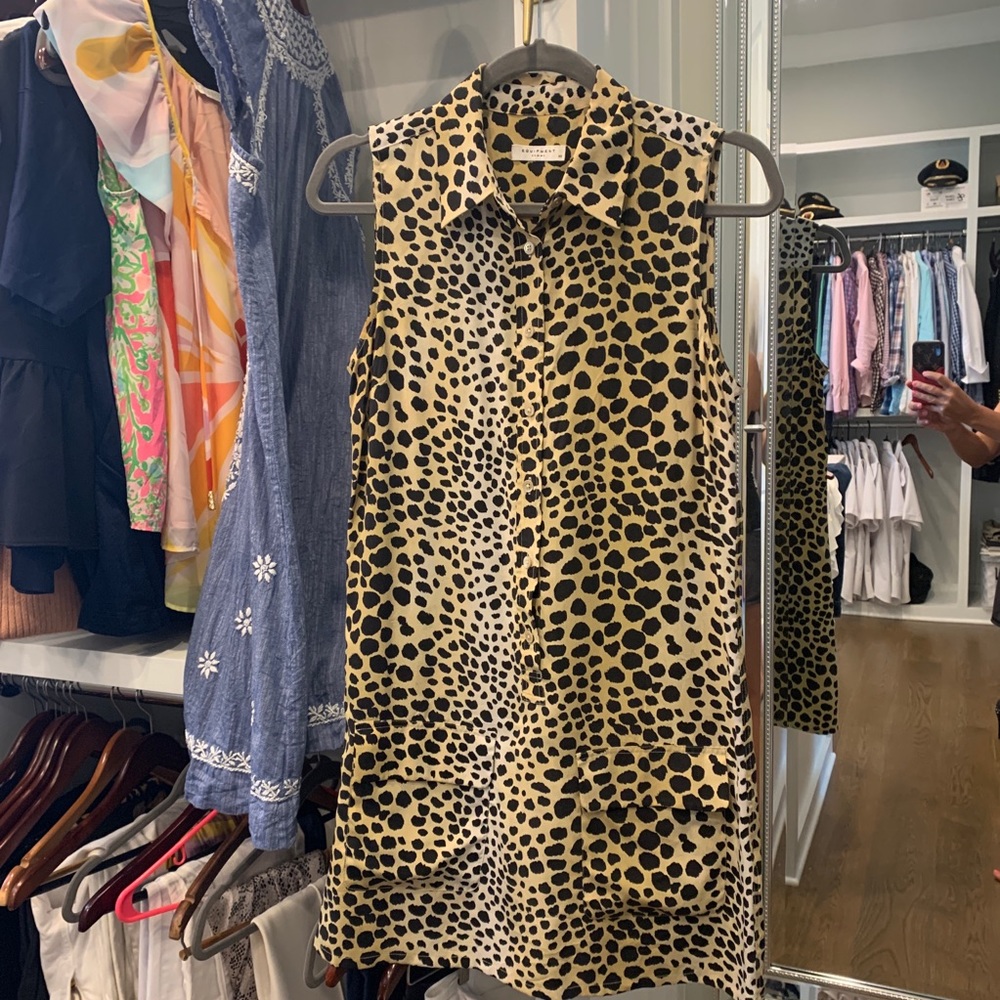 Equipment cheetah silk dress xs